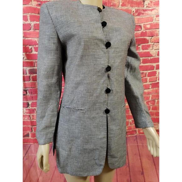 Joan & David Italian Black & white Wool Women's Jacket Coat Vintage Size 40/6 - Picture 5 of 8